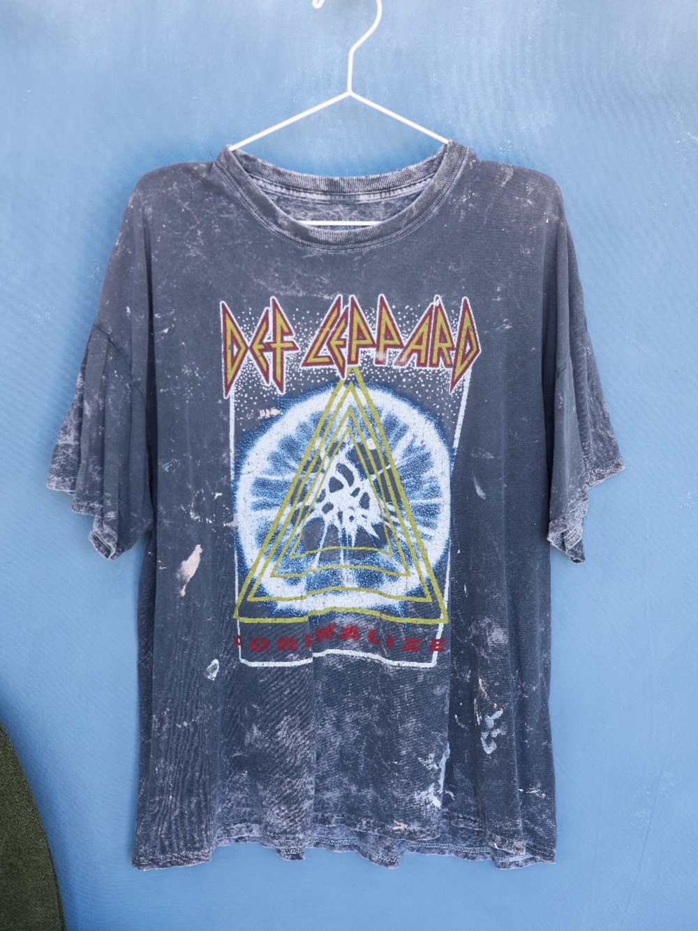 Urban Outfitters Def Leppard Adrenalize Washed Black Graphic Tee | Oversized S/M